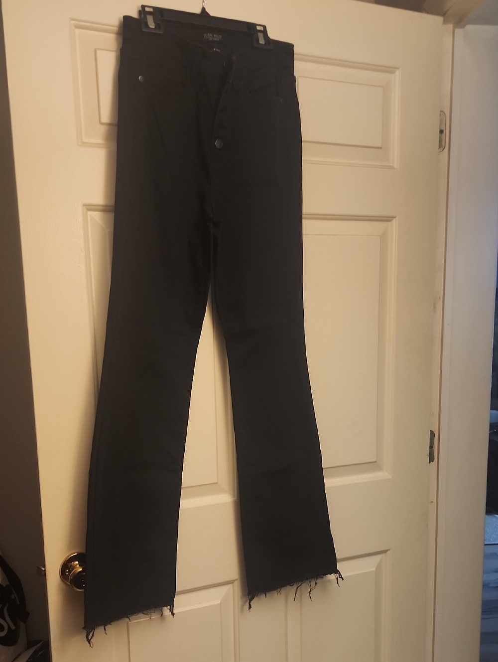 Judy Blue Black High-Rise Bootcut Jeans with Raw Hem